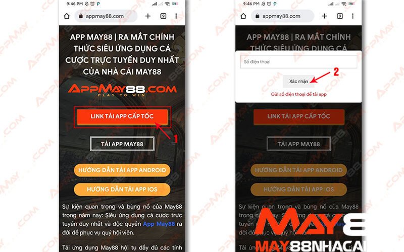 Hướng dẫn tải app May88 siêu nhanh chuẩn về điện thoại Android và iOS
